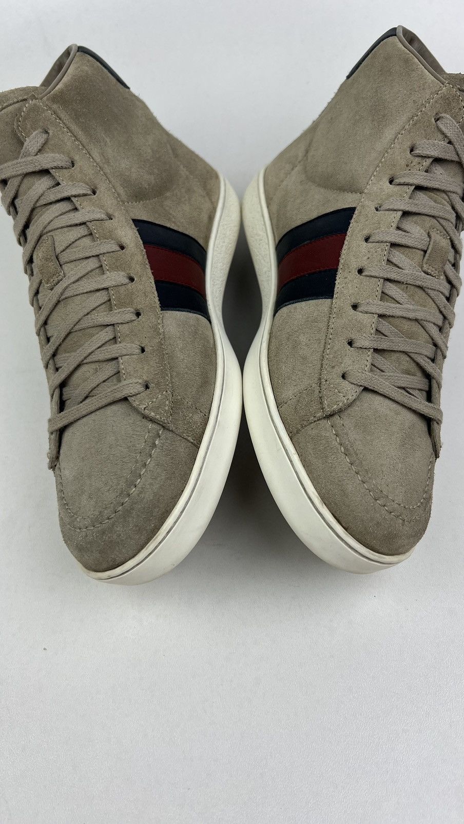 Gucci GUCCI Sneakers Suede Hi Top Shoes Web Stripe Logo Baige Mens Size US 7.5 / EU 40-41 - 7 Thumbnail