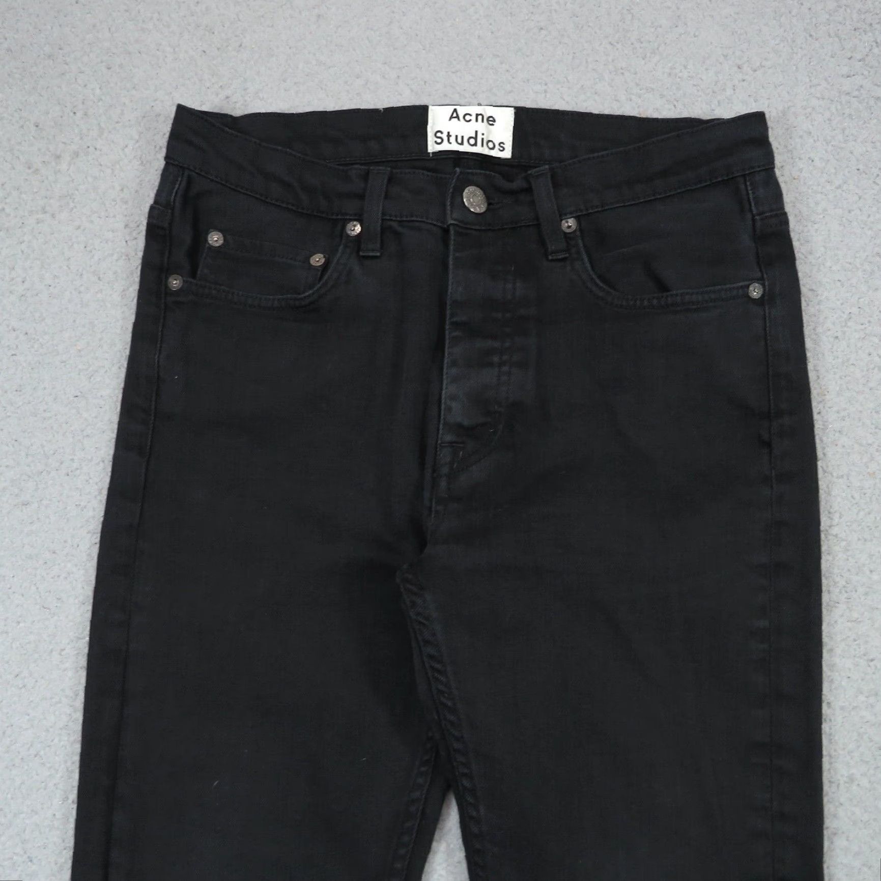 Acne Studios Acne Studios Jeans Men 29 Black Town Stay Cropped Denim Button Fly Mid Rise Jeans Mens Black City Cropped 5-Pocket Design Urban Modern Style Size US 29 - 4 Thumbnail