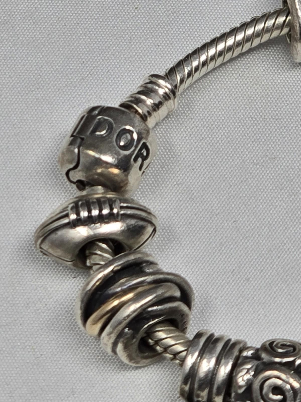 pandora Rare Pandora 14k Sterling 19 Charm Bracelet 7 Lots Retired Size ONE SIZE - 4 Thumbnail