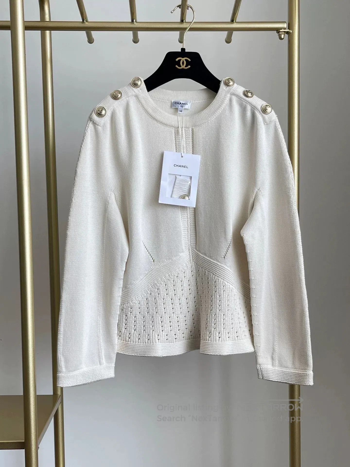 Chanel Chanel 2020 Equestrian White Cashmere Sweater. Size US M / EU 48-50 / 2 - 1 Thumbnail