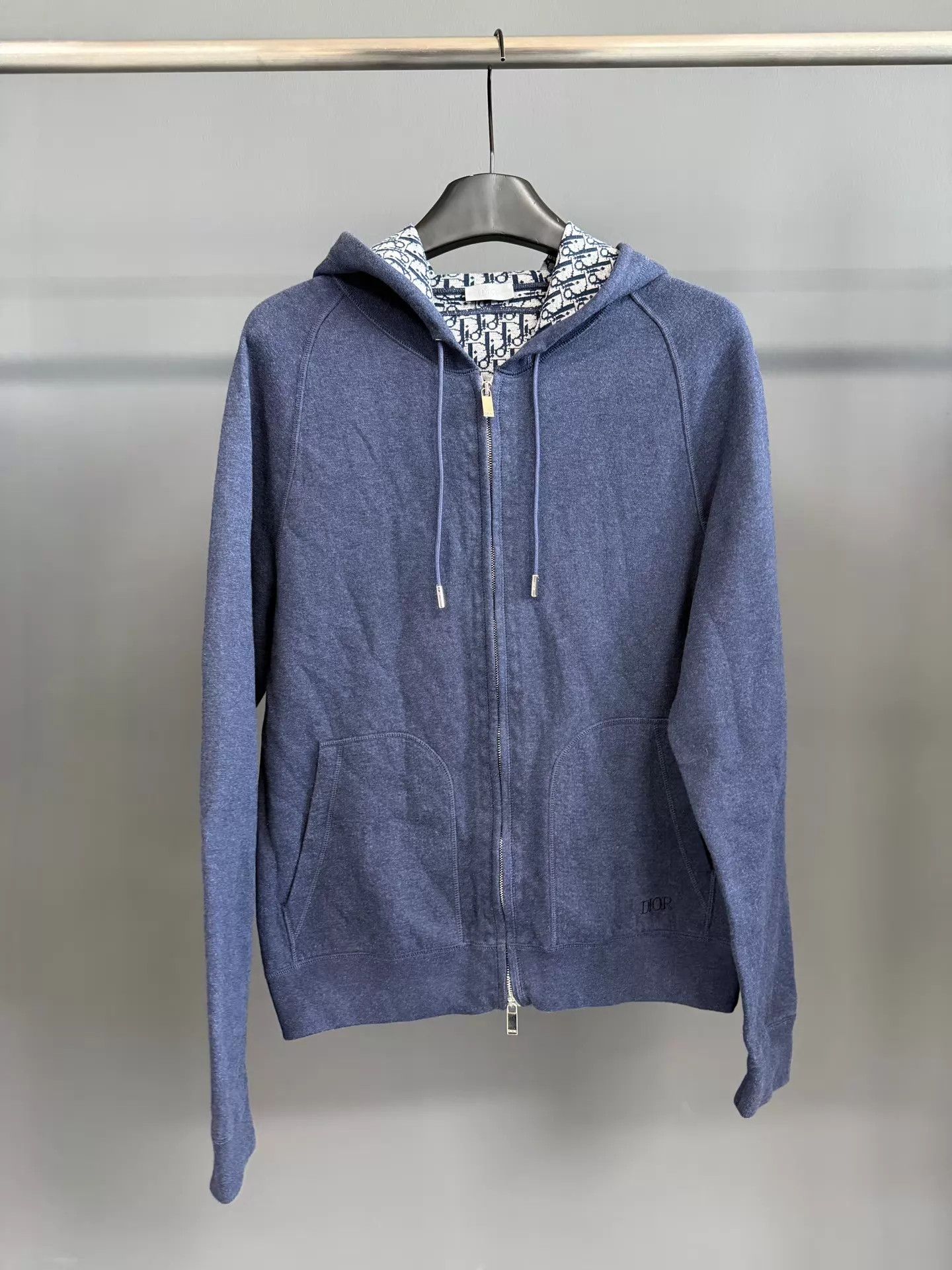 Dior Dior Cashmere Full Printed Lining Zipper Sweatshirt Blue XL Size US XL / EU 56 / 4 - 1 Thumbnail