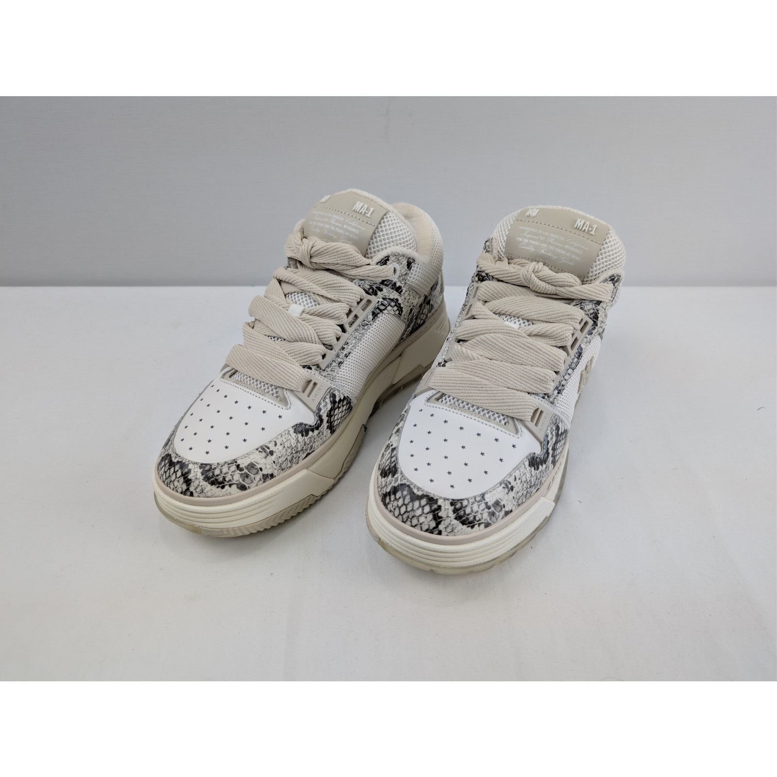Amiri o1rshd1 Snake MA-1 Top Low Sneakers in Alabaster Size US 11 / EU 44 - 6 Thumbnail