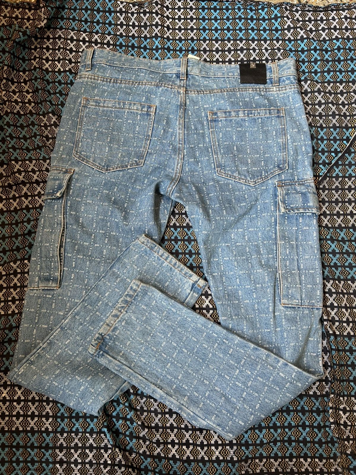 1017 ALYX 9SM MMW x 1017 Alyx 9SM Check Logo Cargo Denim Light Blue Size US 34 / EU 50 - 2 Thumbnail