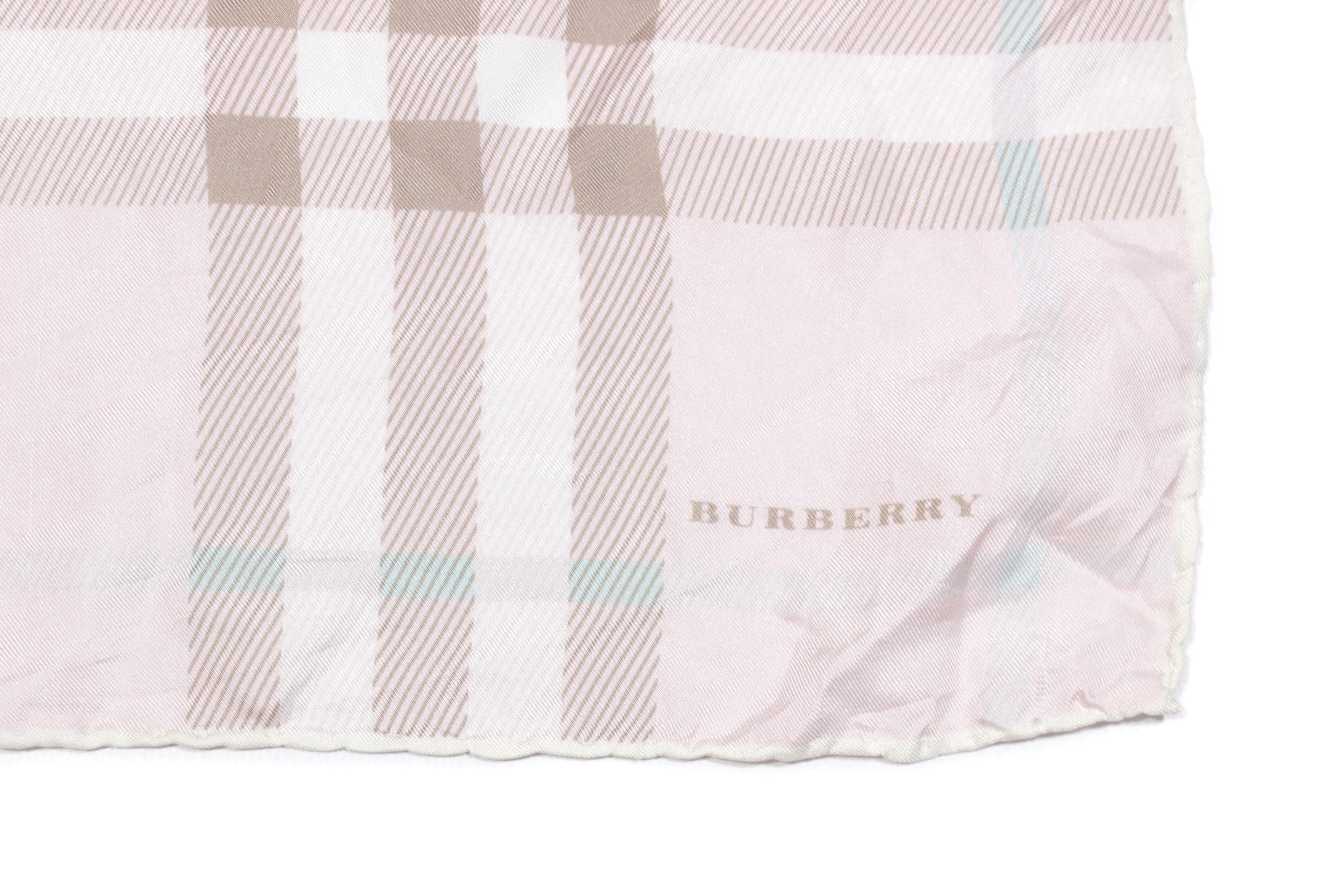 Burberry Nova Check Pink Silk Mini Scarf Vintage Size ONE SIZE - 4 Thumbnail
