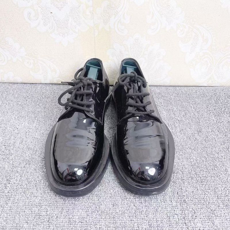 Gucci Gucci Black Patent Leather Lace-Up Shoes - Size US 10 / EU 43 - 2 Thumbnail