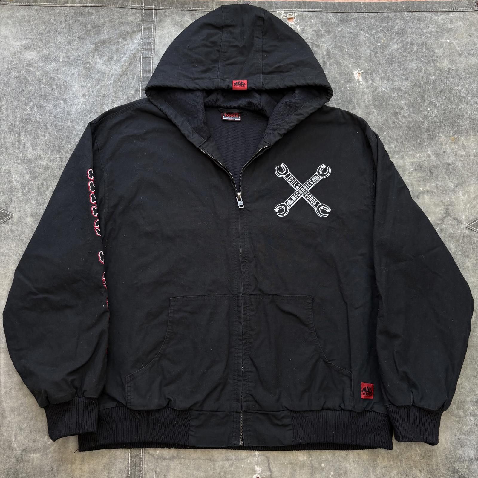 Vintage Vintage Y2K Mac Tools Embroidered Fire Skulls Canvas Jacket Size US XXL / EU 58 / 5 - 2 Thumbnail