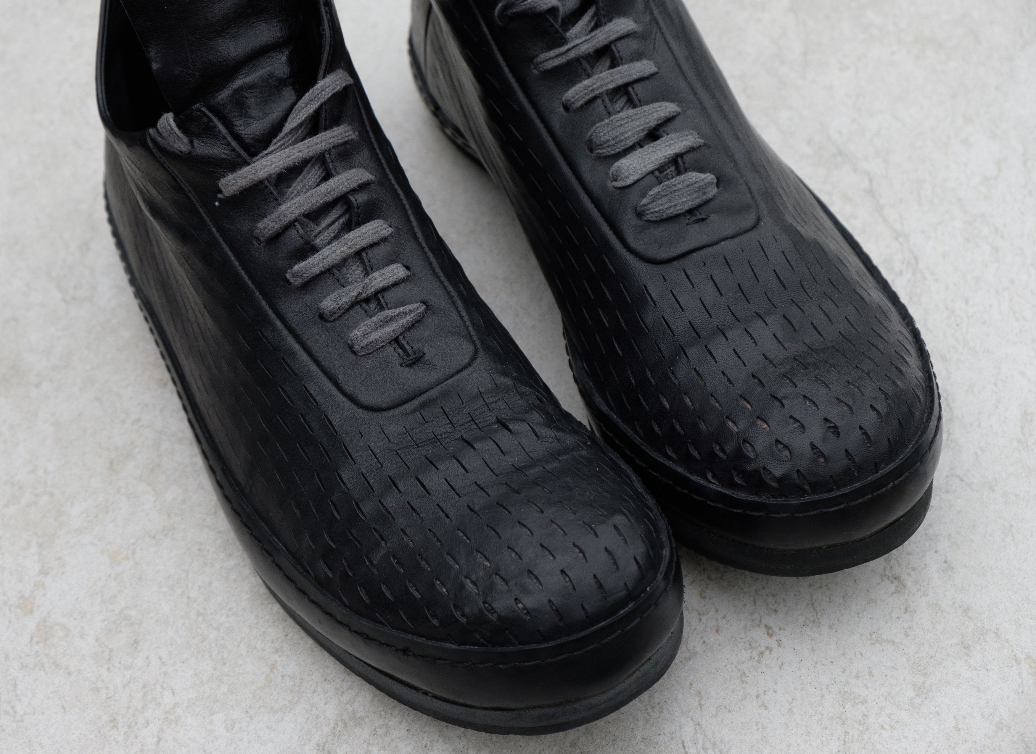 image of A Diciannoveventitre x A1923 S7 Laser Perforated Kangaroo Sneakers in Black, Men's (Size 10)