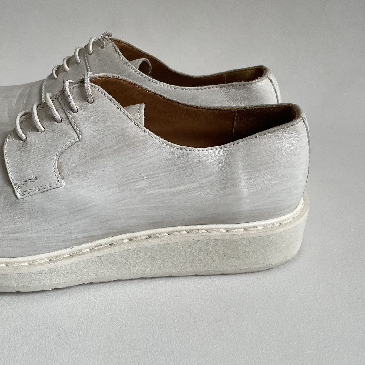 Maison Margiela ‘White Painted’ Wedge Sole Derbies Size US 10 / EU 43 - 20 Thumbnail