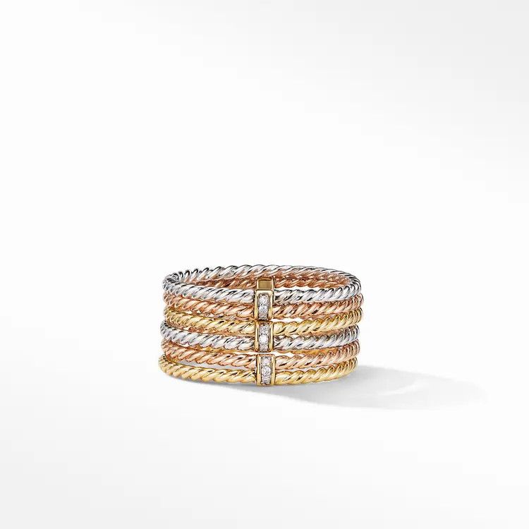 David Yurman o1s1wg111025 R14884D /Size 7 /Six Row Cable Ring in Golden Size ONE SIZE - 2 Thumbnail