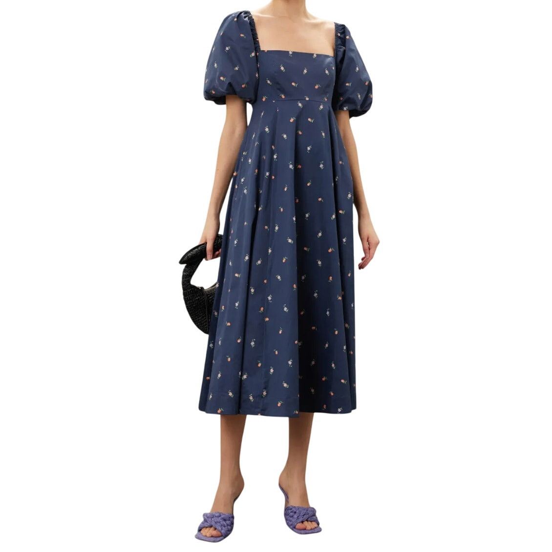Hill House Home Matilda Dress in Navy Floral, Size XXS