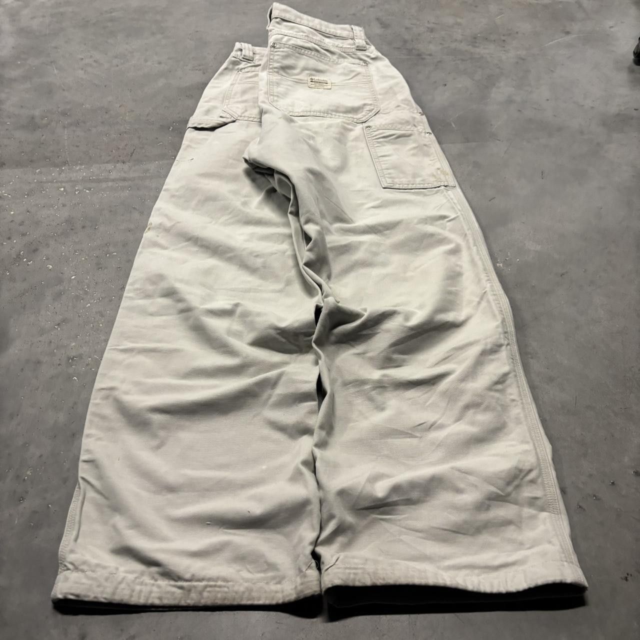 Japanese Brand × Vintage Crazy Vintage Y2K/2000s Baggy White Streetwear Workwear Skater Carpenter Pants! Size US 33 - 4 Thumbnail