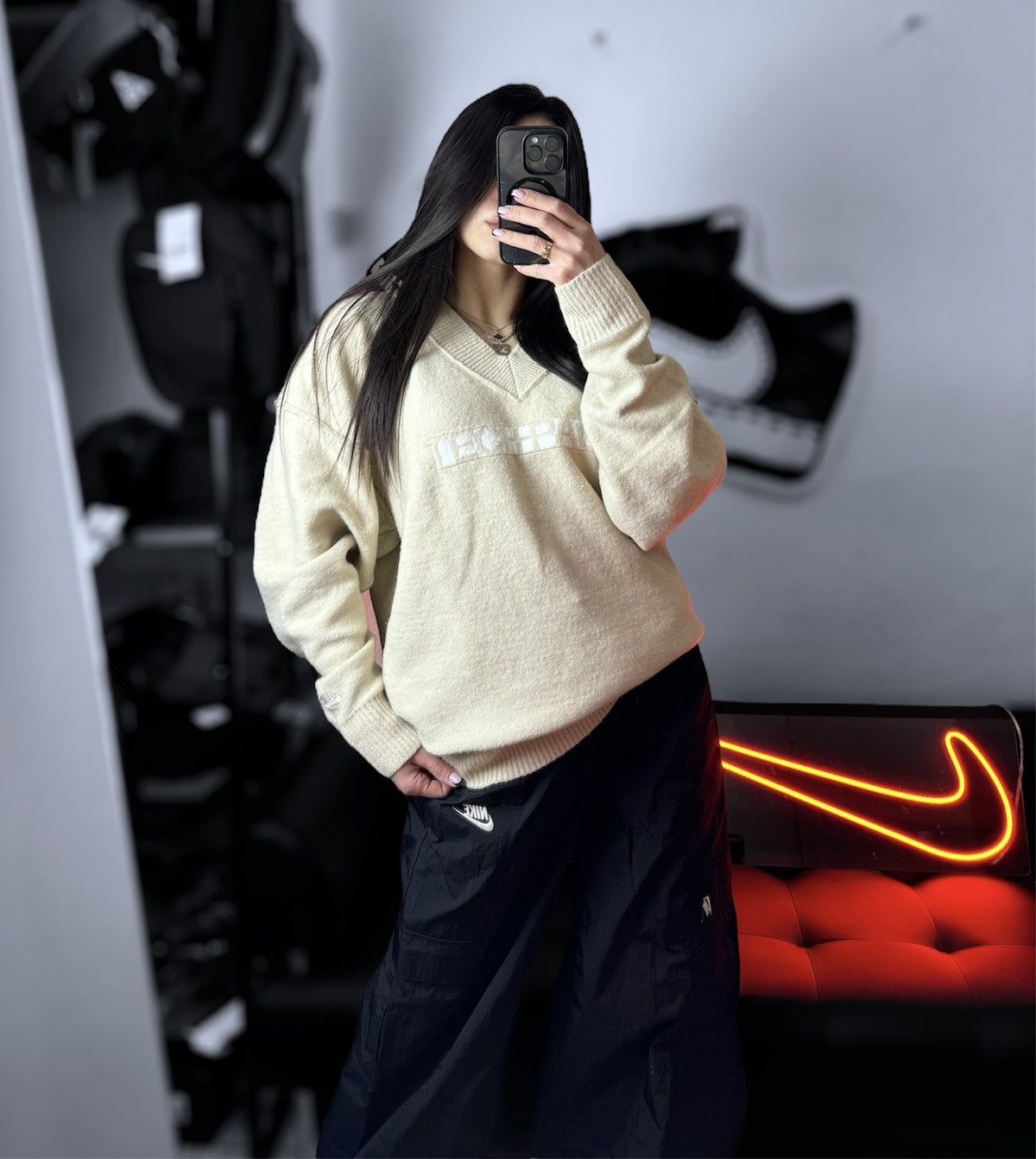 Nike × Vintage Vintage NIKE TECH PACK ENGINEERED KNIT SWEATSHIRT BEIGE Size US S / EU 44-46 / 1 - 1 Thumbnail