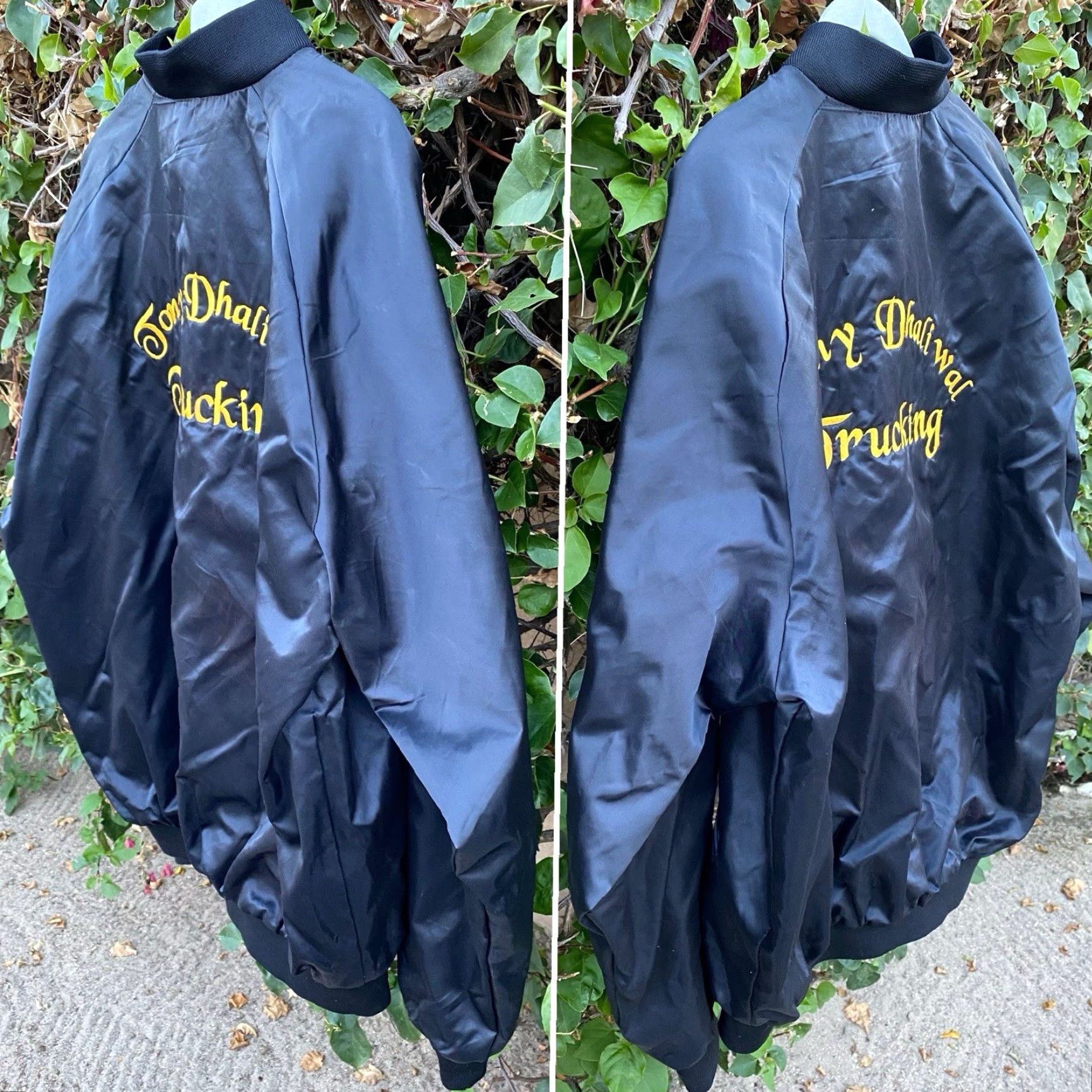 Vintage VINTAGE Cardinal Black Satin Bomber Jacket Tony Dhaliwal Trucking Size L Trucker Jacket Size US L / EU 52-54 / 3 - 2 Thumbnail
