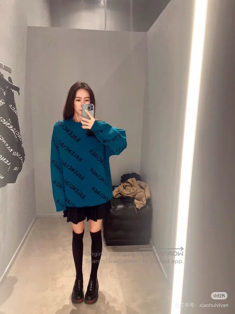 Balenciaga Balenciaga Lake Green Bulletproof Sweater Size XXS / US 00 / IT 34 - 7 Thumbnail
