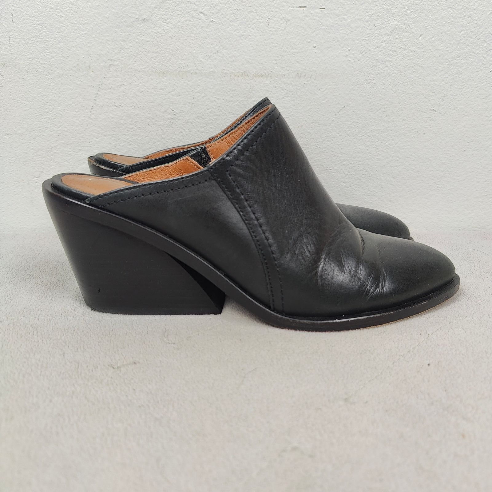 Frye Frye Serena Mules Womens 8.5 Black Leather Wedge Sandals Size US 8.5 / IT 38.5 - 1 Thumbnail