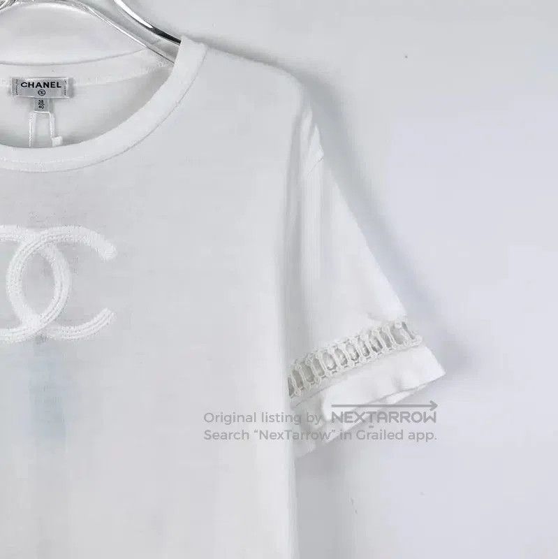 Chanel Chanel White Cotton T-Shirt for Women . Size XXS / US 00 / IT 34 - 3 Thumbnail