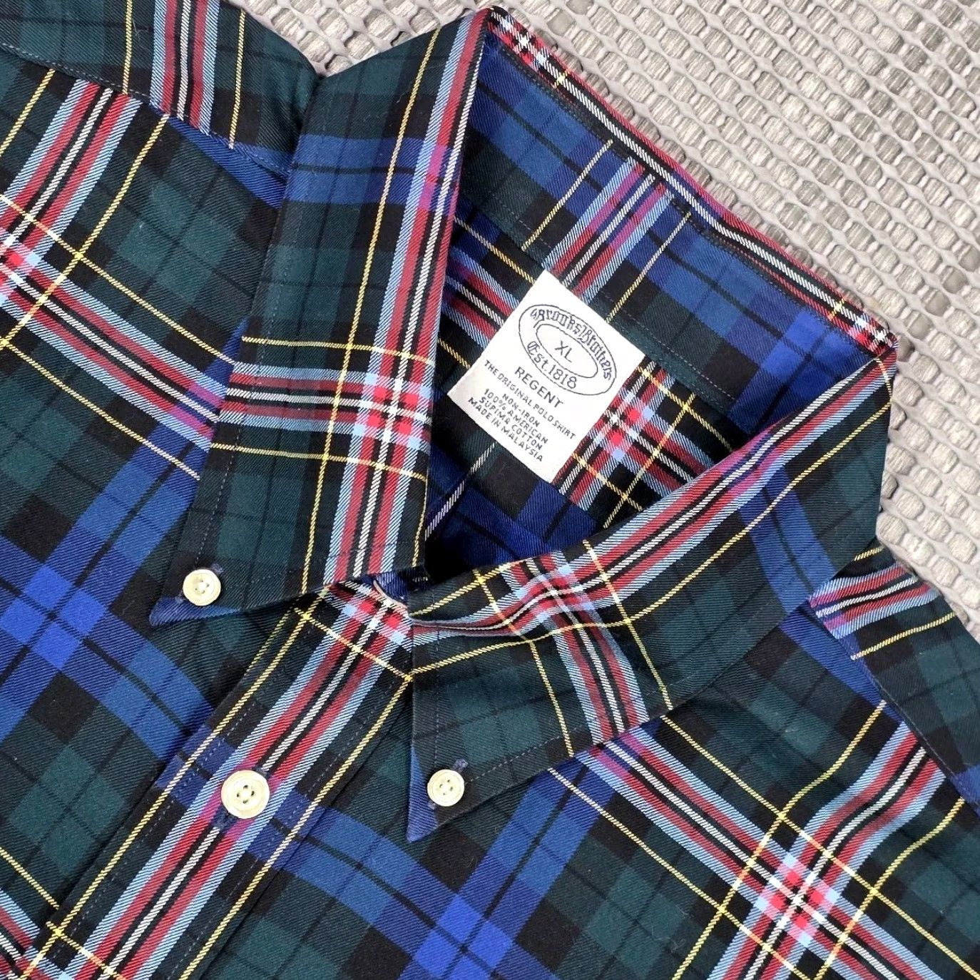 Brooks Brothers Brooks Brothers Shirt Mens XL Blue Plaid Tartan Twill Supima Regent Button Up Size US XL / EU 56 / 4 - 6 Thumbnail