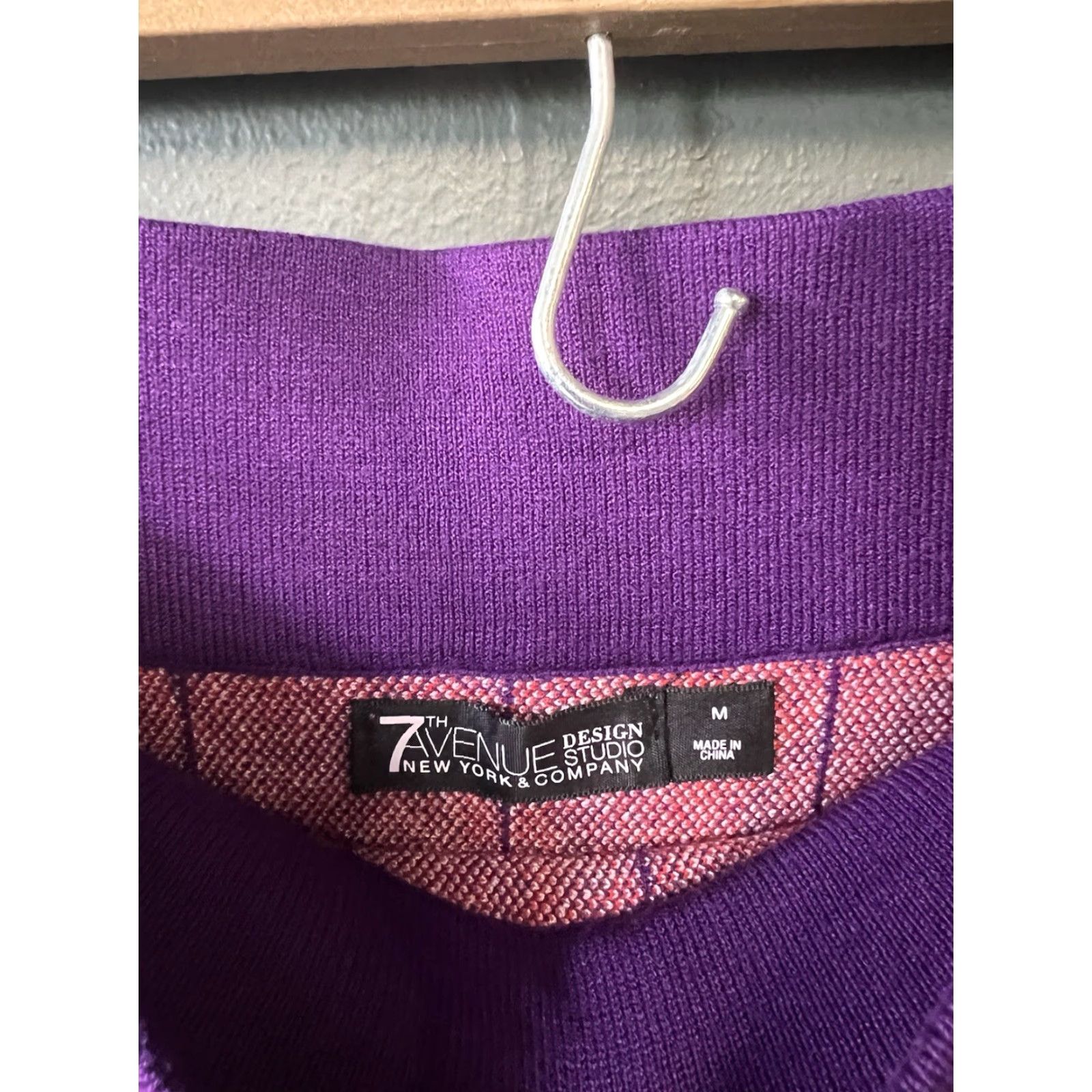 Avenue 7th Avenue Womens Purple Geometric Pattern Knit Sweatshirt And Skirt Size Medium Size M / US 6-8 / IT 42-44 - 6 Thumbnail