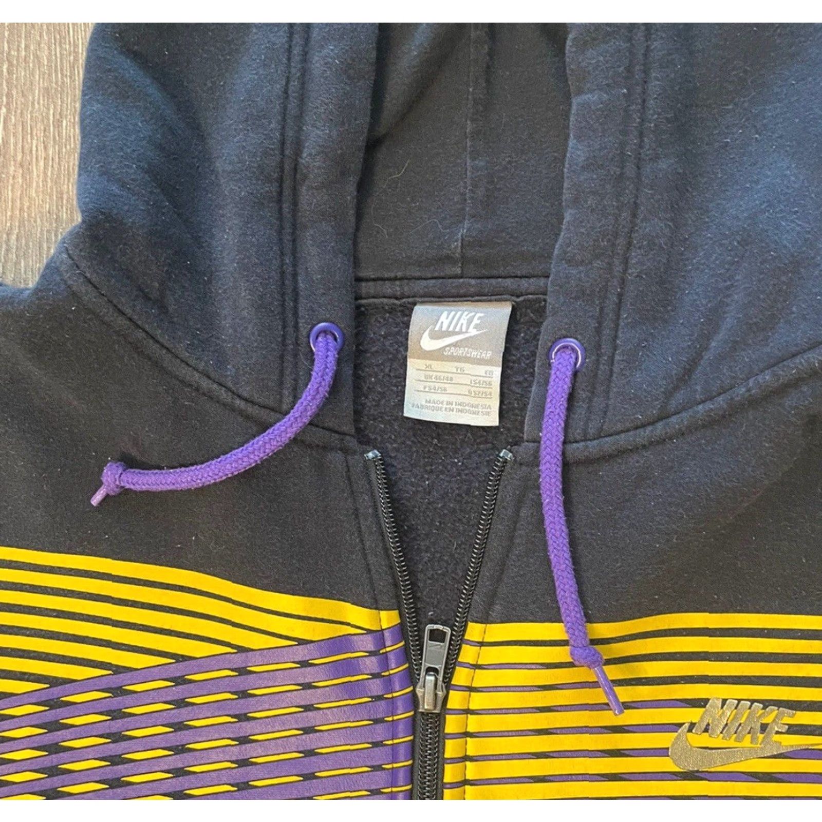 Nike Vintage Nike Hoodie XL Grey Lakers Purple Yellow Full Zip Sweatshirt Tag Y2K Size US XL / EU 56 / 4 - 6 Thumbnail