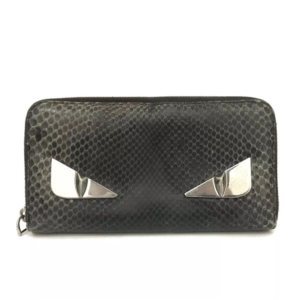 Fendi Fendi Black and Silver Monster Snake Wallet Size ONE SIZE - 1 Thumbnail