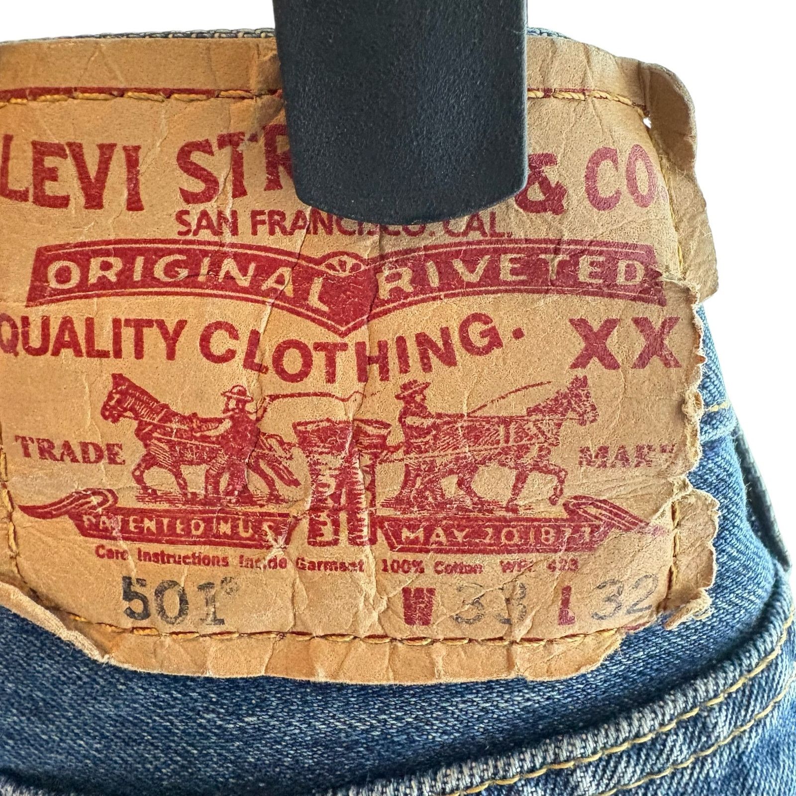 Levi's Vintage Levi's 501 Straight Leg Denim Jeans 33x32 Size US 33 - 7 Thumbnail