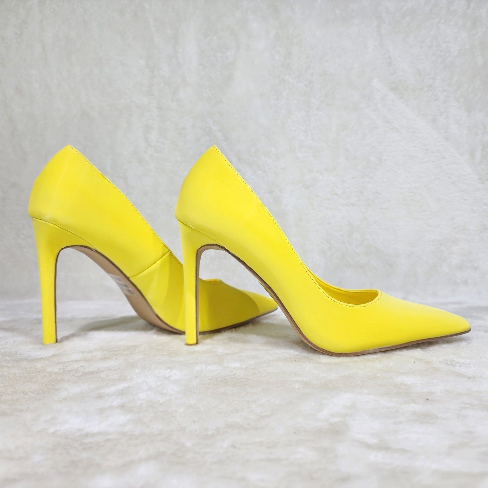 Other Bright Yellow High Heel Stiletto Pumps Evening Party Shoes Size US 8 / IT 38 - 2 Thumbnail