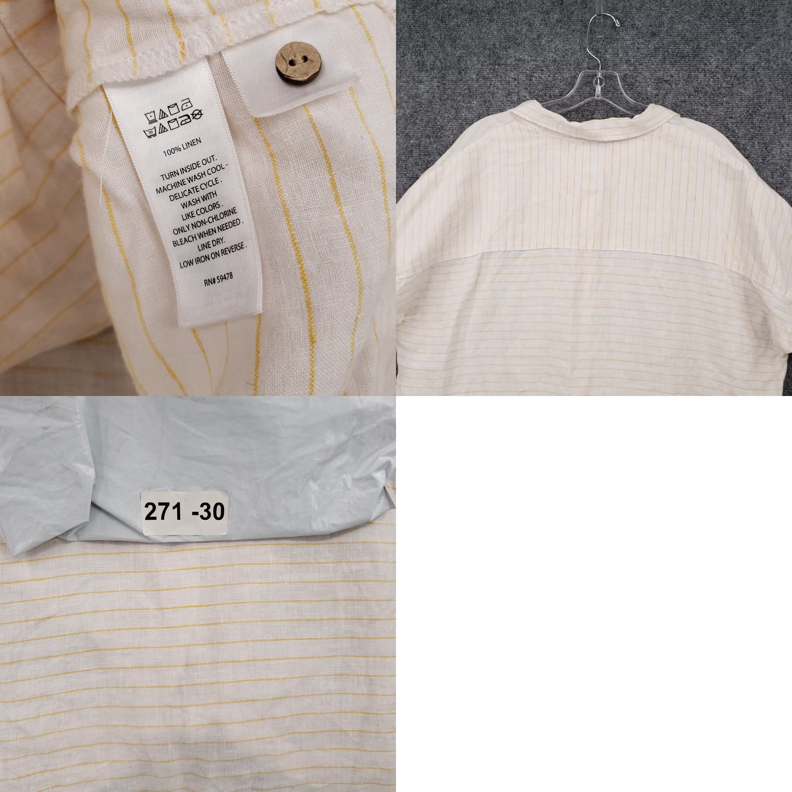 Cynthia Rowley Cynthia Rowley Shirt Womens Medium White Linen Striped Knot Crop Top Size M / US 6-8 / IT 42-44 - 8 Thumbnail
