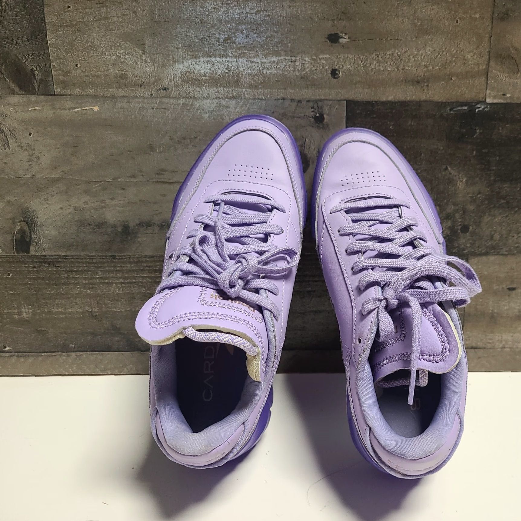 Reebok VINTAGE Reebok Club C Cardi B Purple Womens Size 8.5 GX5027 Rare Casual Shoe Gel Bottoms Size 30" / US 8 / IT 44 - 7 Thumbnail