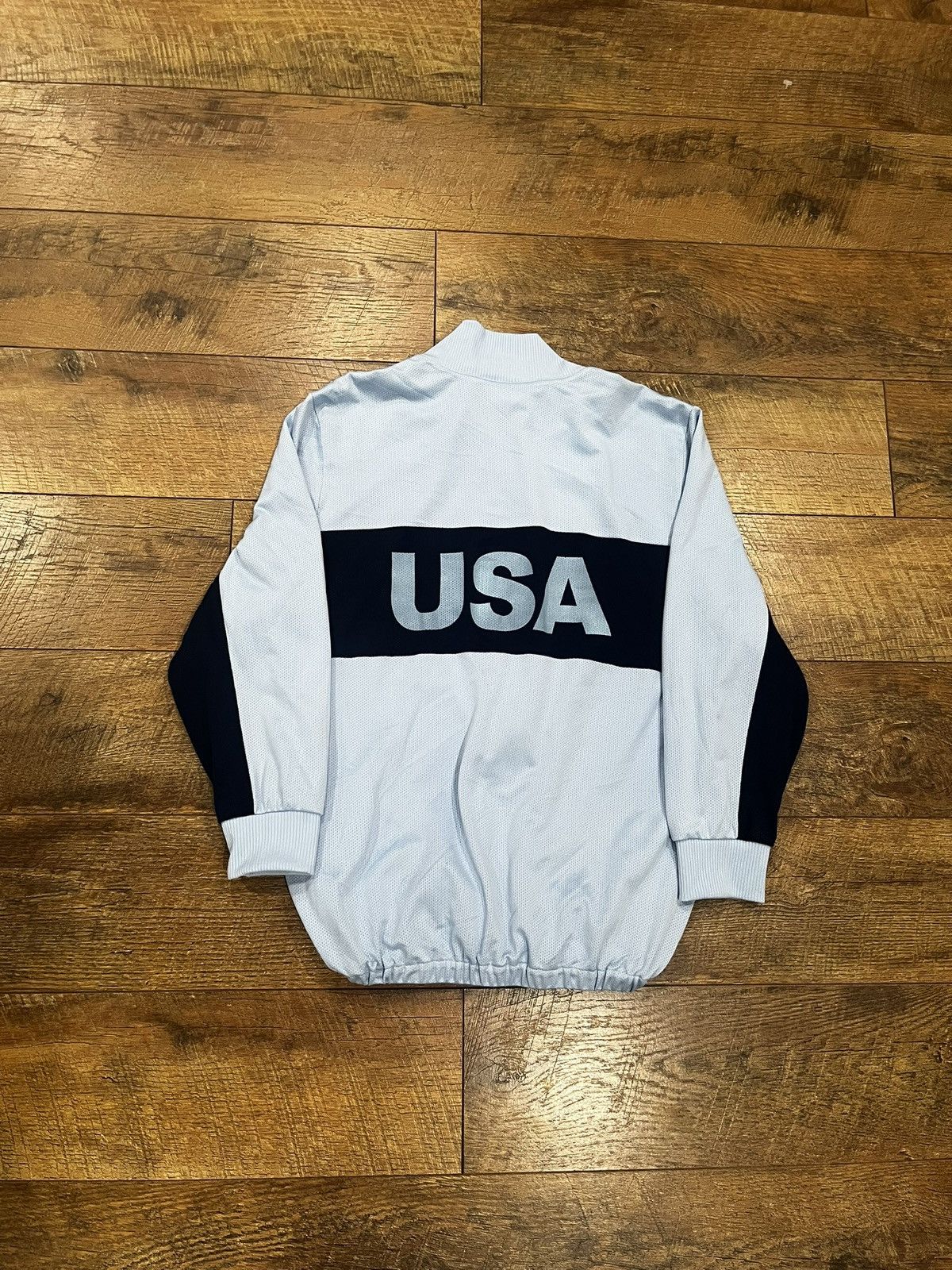 Adidas Vintage 2006 Adidas USA Mesh Track Jacket Blue & Navy Large Size US L / EU 52-54 / 3 - 5 Thumbnail