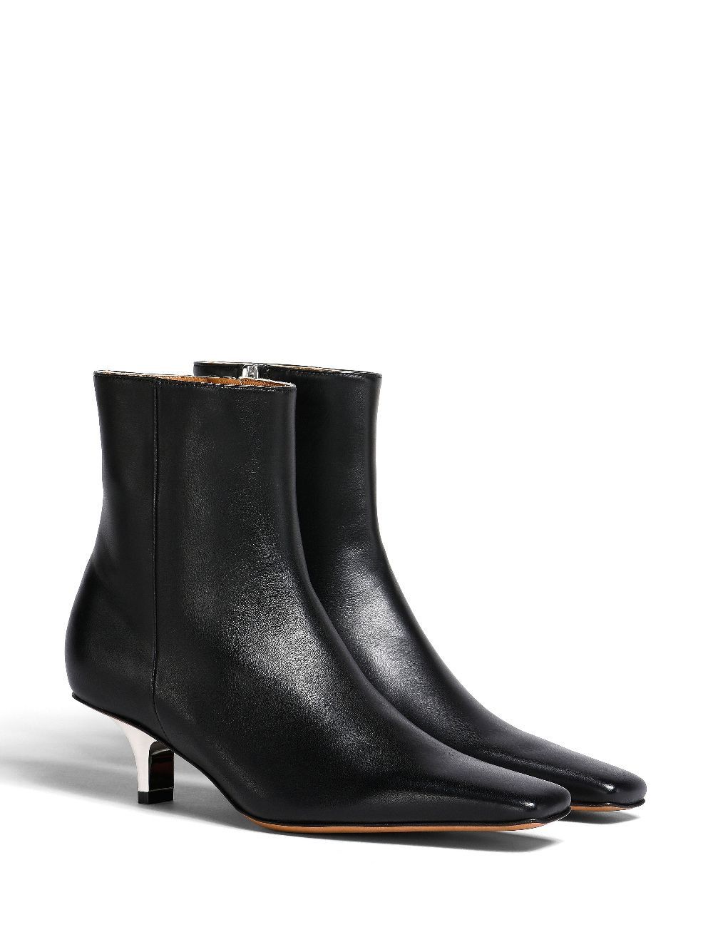 Marni o1w1db10125 Heeled Leather Ankle Boots in Black Size US 9 / IT 39 - 2 Thumbnail