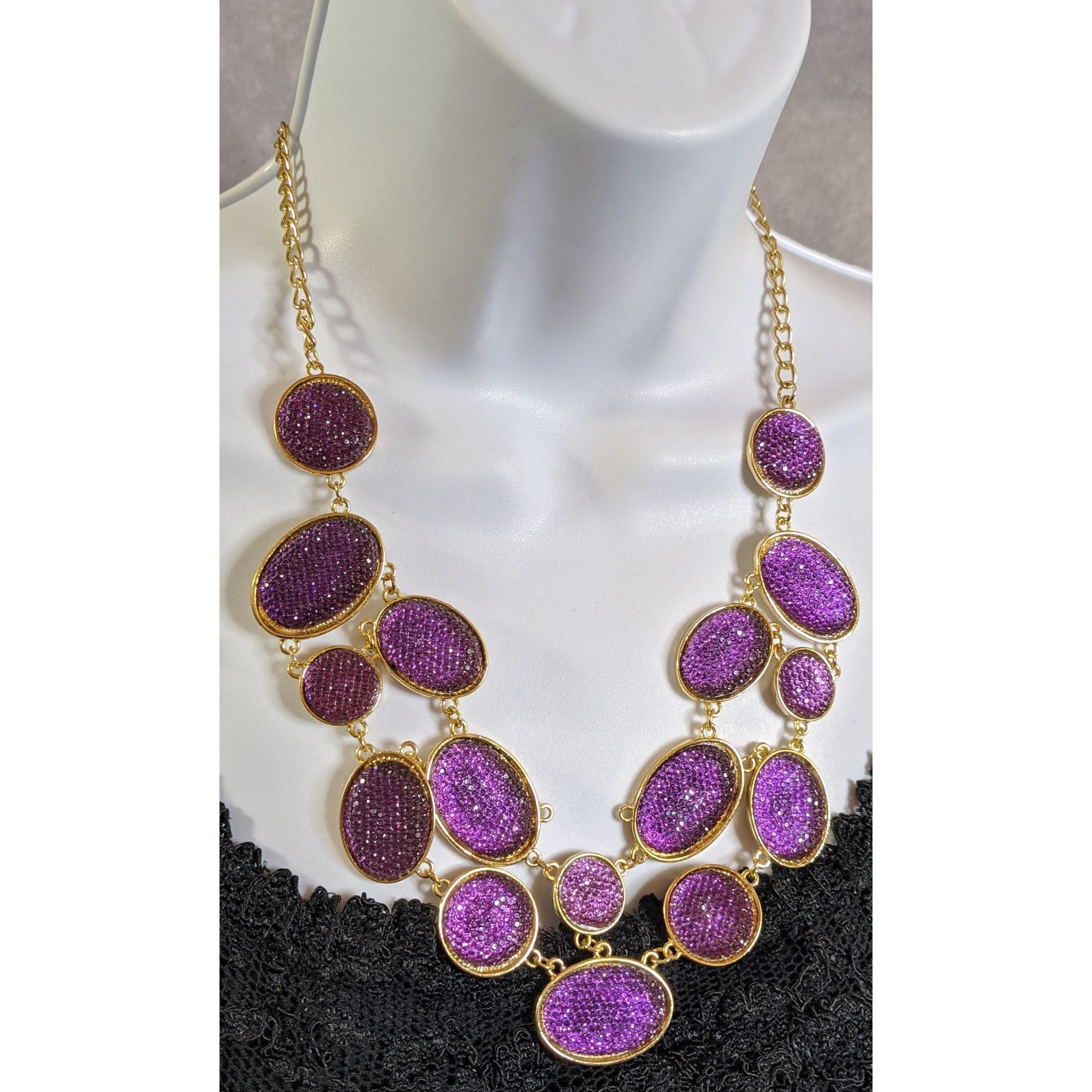 Other Purple Sparkle Jelly Gold-Tone Necklace Size ONE SIZE - 3 Thumbnail