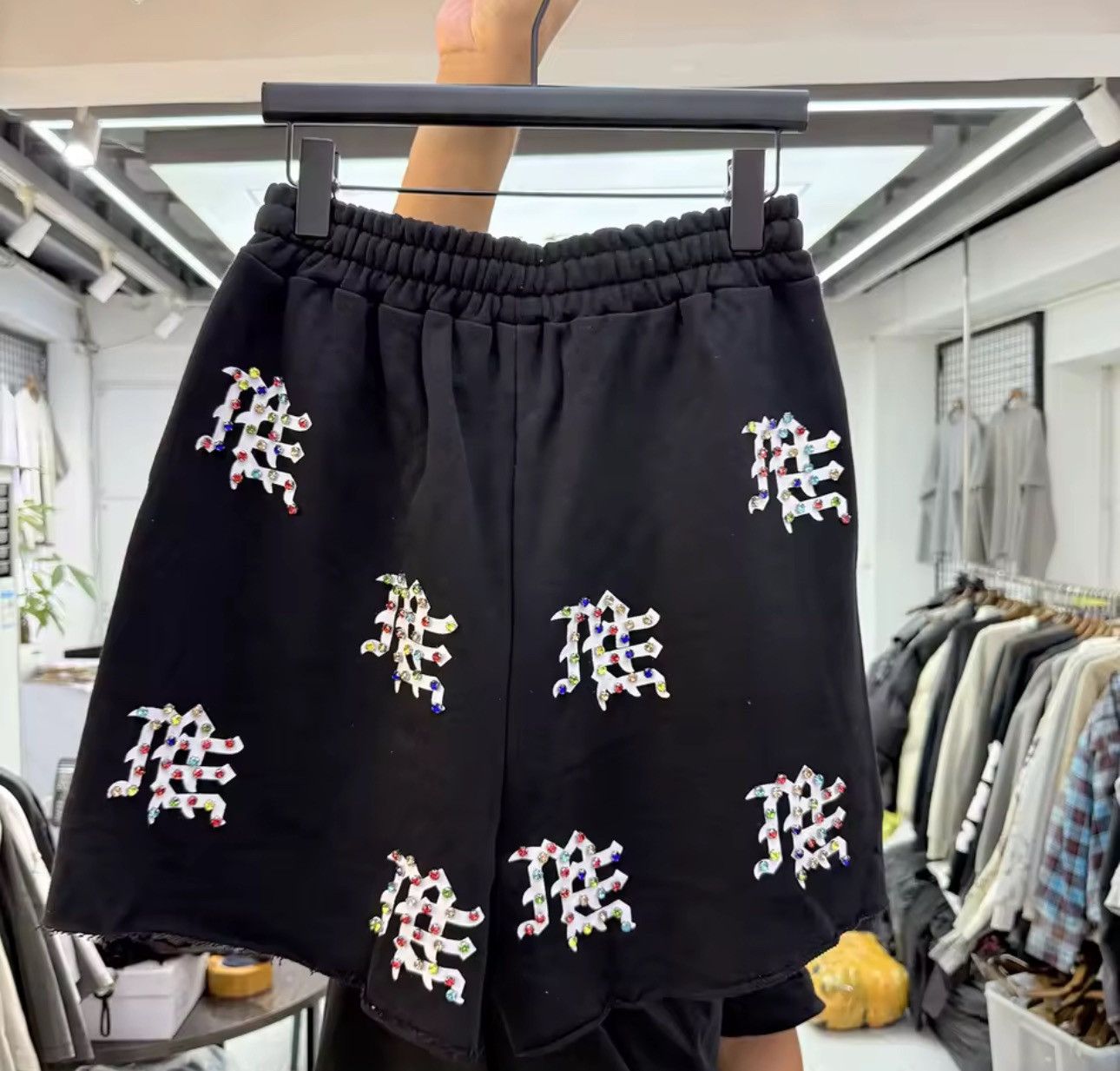 Other Rhinestone Baggy Loose Streetwear Joggers Shorts Hip Hop Size US 32 / EU 48 - 2 Thumbnail