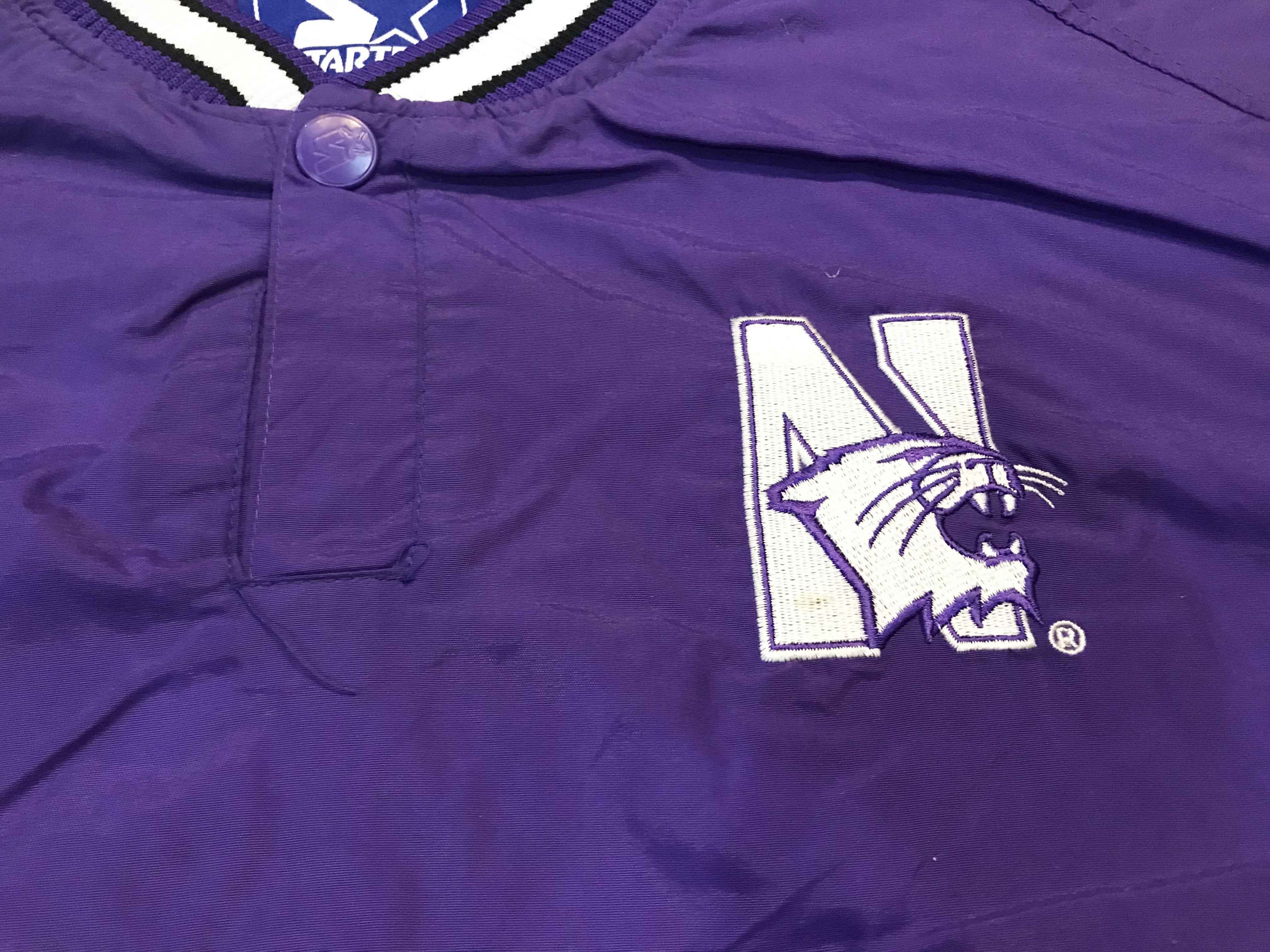 NCAA × Starter Vintage Starter NCAA Northwestern Wildcats Pullover Jacket Size US XL / EU 56 / 4 - 2 Thumbnail