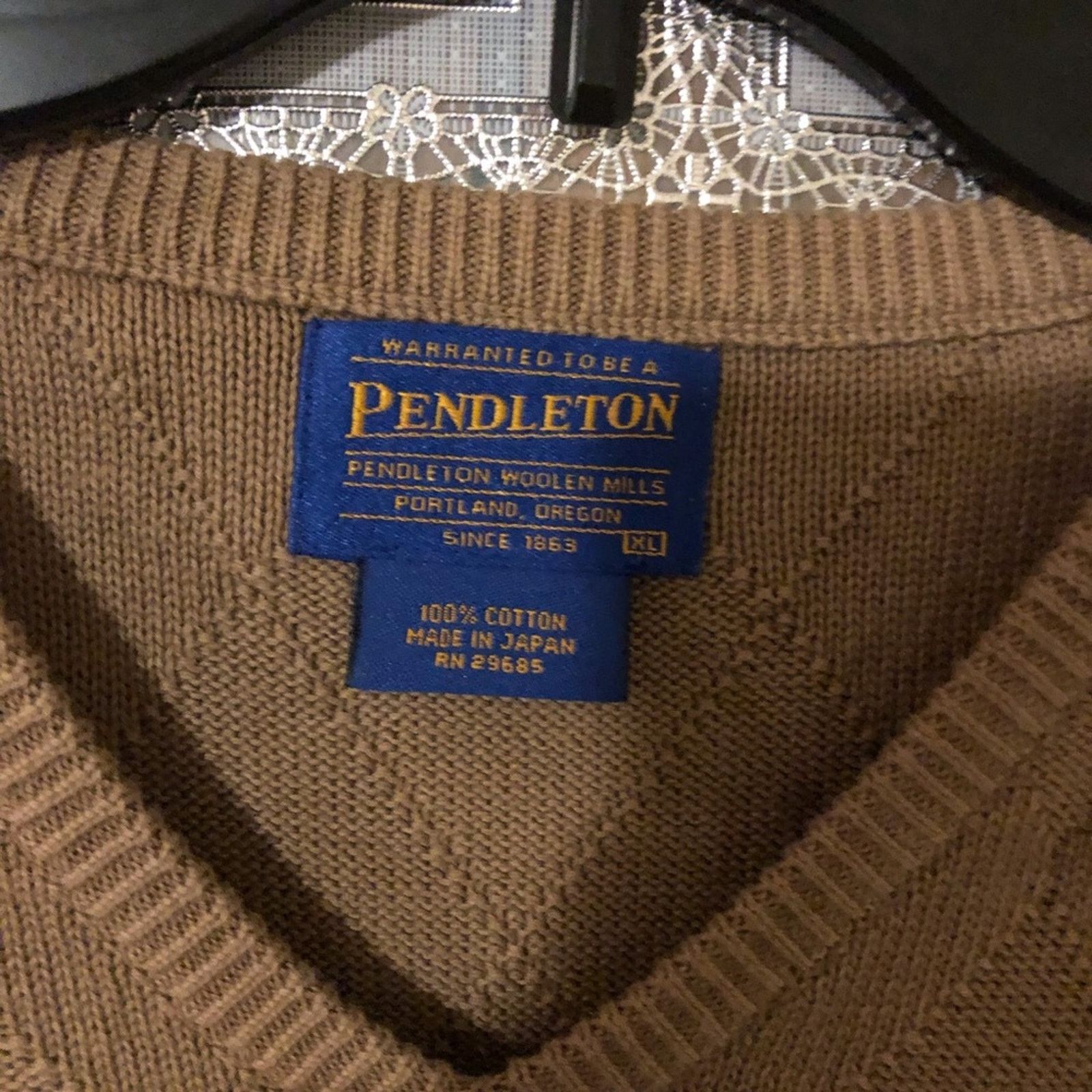 Pendleton Pendleton 100% Cotton Brown Sweater Vest Size US XL / EU 56 / 4 - 7 Thumbnail