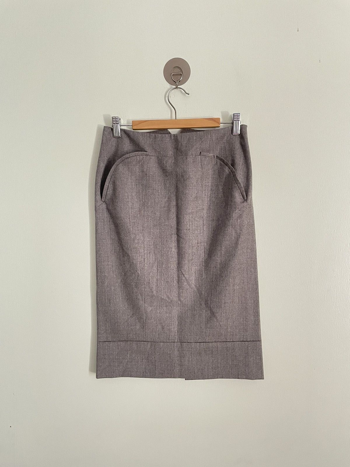 Stella McCartney STELLA MCCARTNEY asymmetrical gray wool skirt XS 