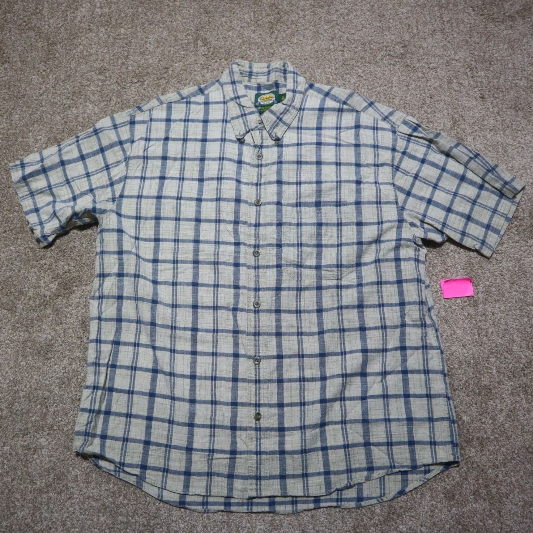 Vintage Cabela's Shirt Button-Up Striped Brown Cotton Knit Short Sleeve Casual Mens XL Size US XL / EU 56 / 4 - 2 Thumbnail