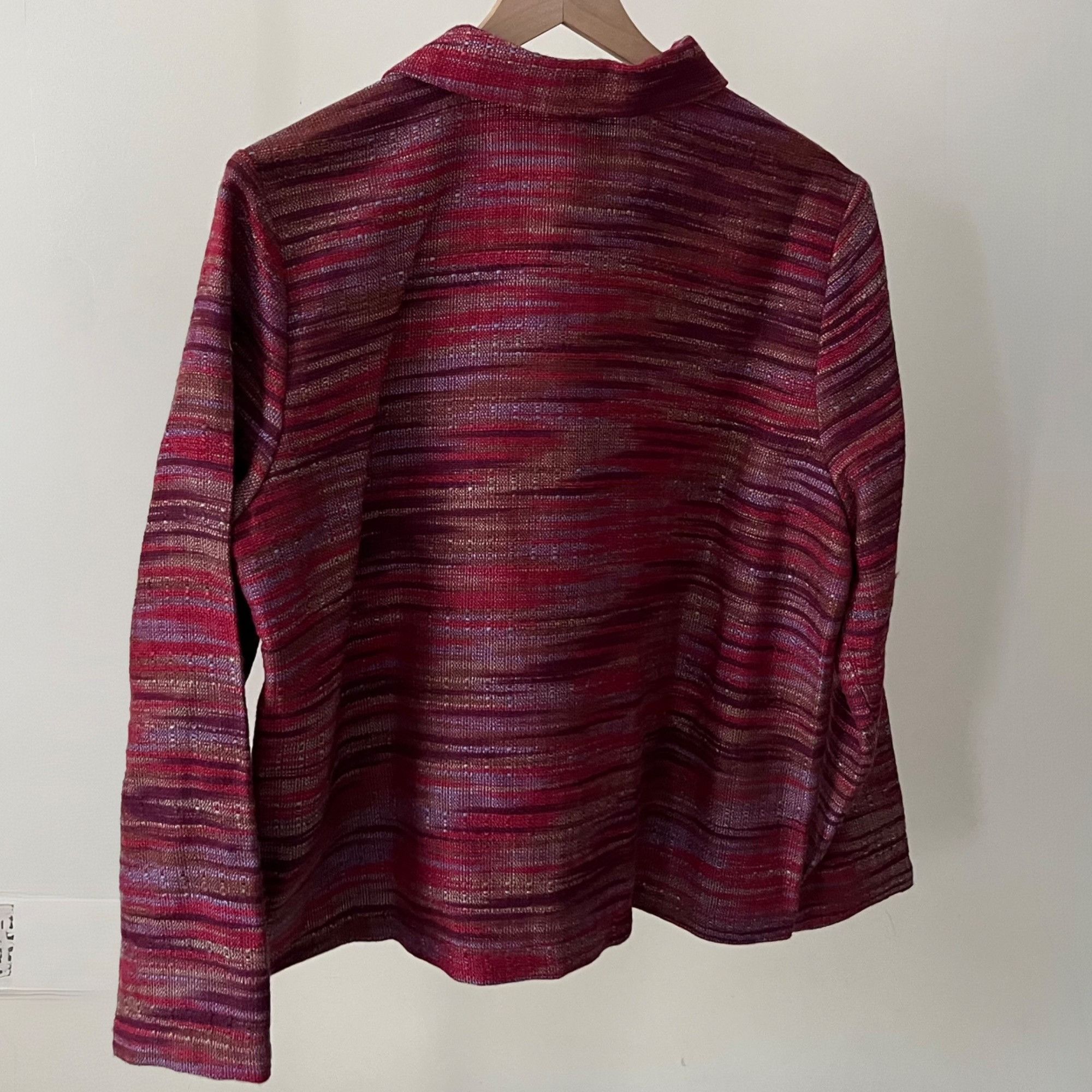 Other Christopher & Banks Womens Striped Button-Up Jacket Red & Pu Size XL / US 12-14 / IT 48-50 - 2 Thumbnail