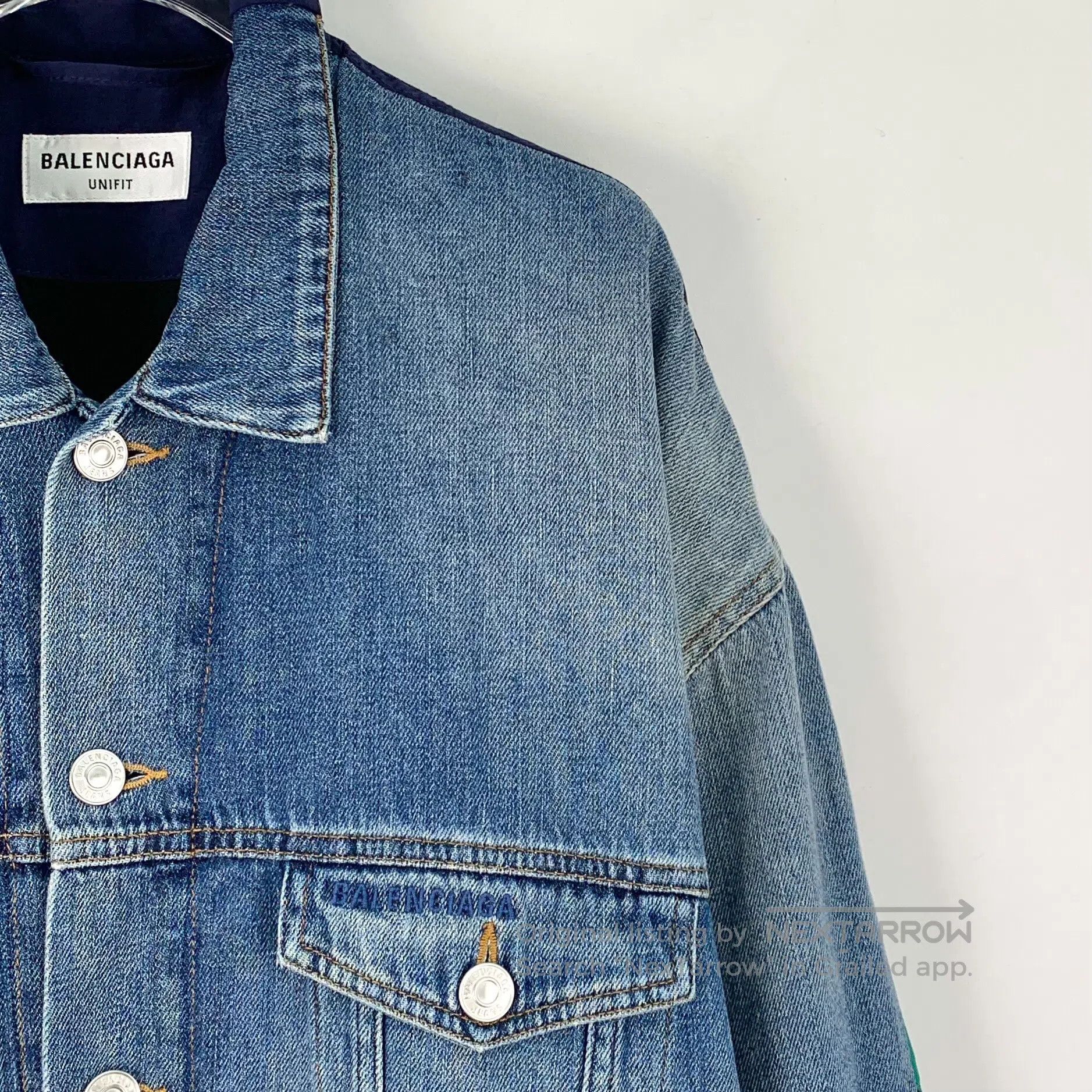 Balenciaga Balenciaga Blue Washed Distressed Cotton Collared Single B Size US M / EU 48-50 / 2 - 3 Thumbnail