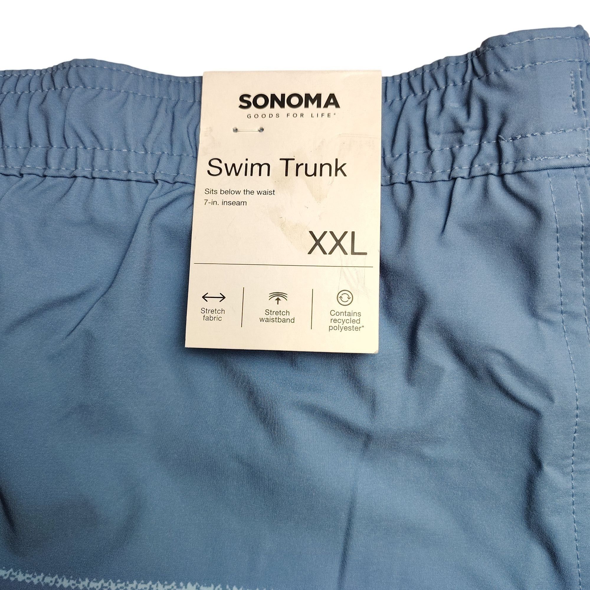 Sonoma Sonoma Mens XXL Blue Striped Swim Trunks With Mesh Lining an Size US 44 / EU 60 - 9 Thumbnail