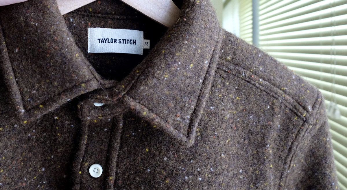 Taylor Stitch Leeward Shirt (wool blend) in Olive Donegal Size US XS / EU 42 / 0 - 3 Thumbnail