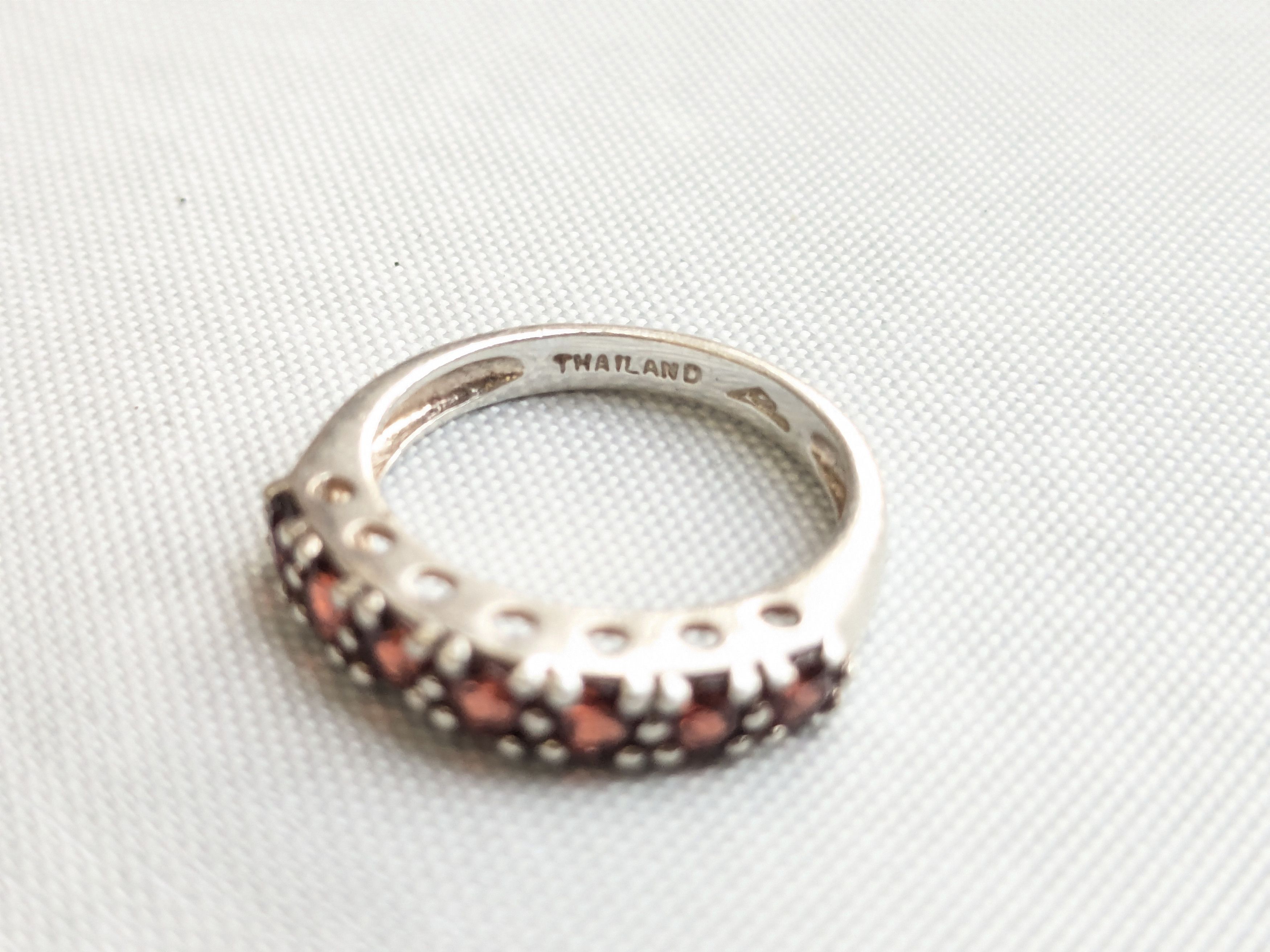 Jewelry Vintage Sterling Silver Ring Blue Garnet 6 Size ONE SIZE - 6 Thumbnail