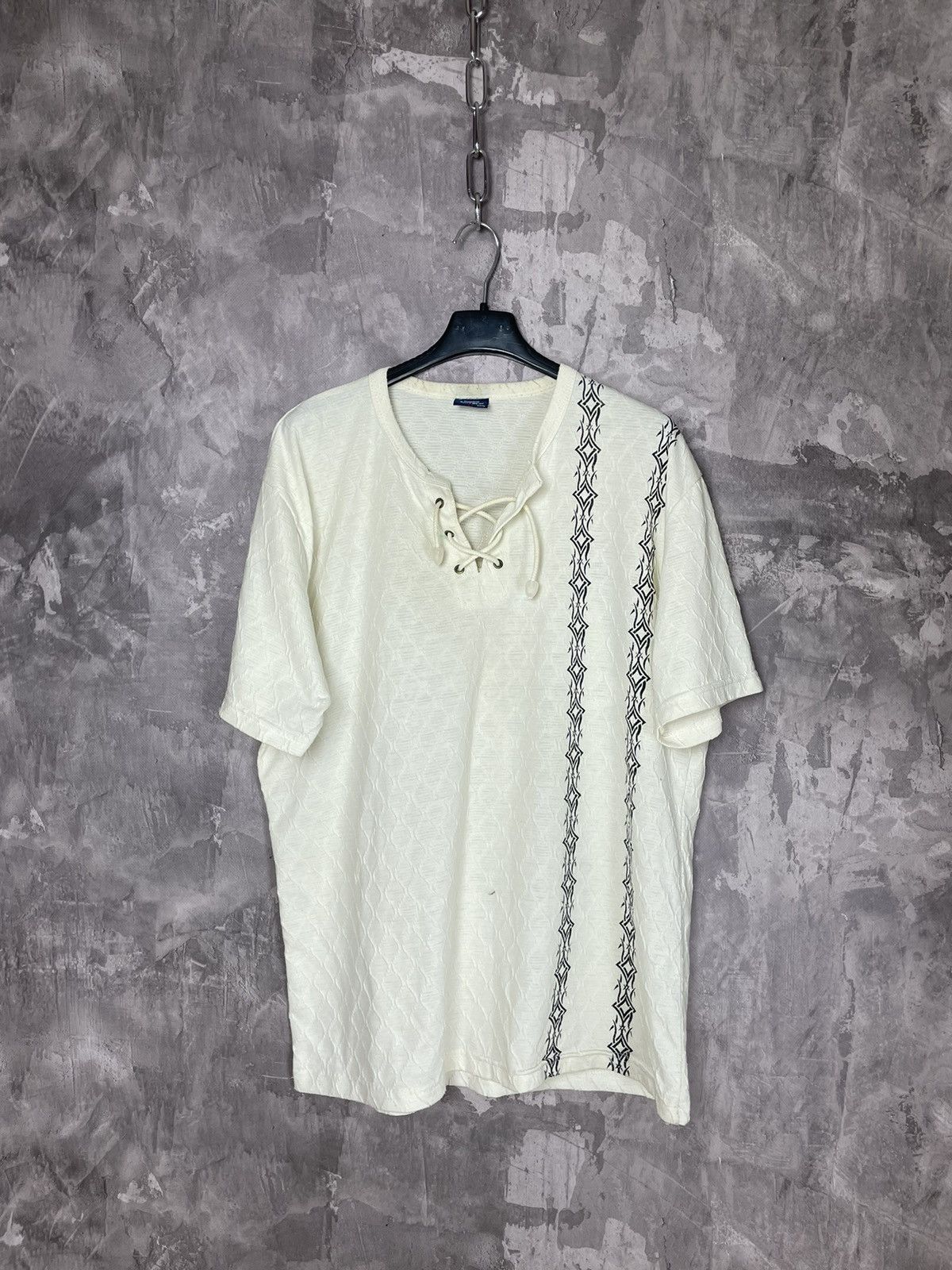 Japanese Brand × Vintage Avant Garde Y2K Designer Retro Knit shirt Tee Size US L / EU 52-54 / 3 - 1 Thumbnail