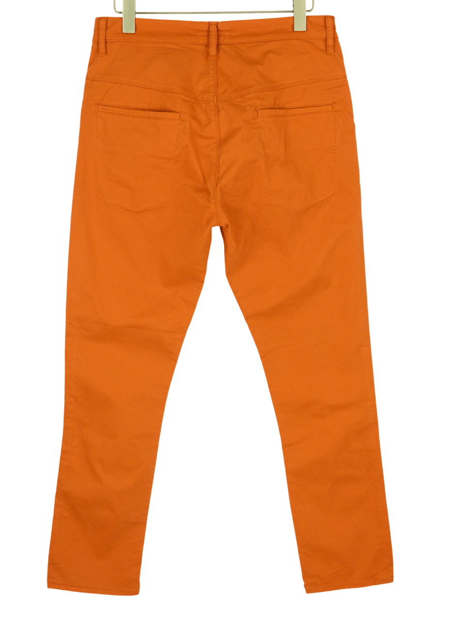 Nudie Jeans KHAKI SLIM W33/L32 Organic Warm Orange Zip Chino 81935 Size US 33 - 2 Thumbnail