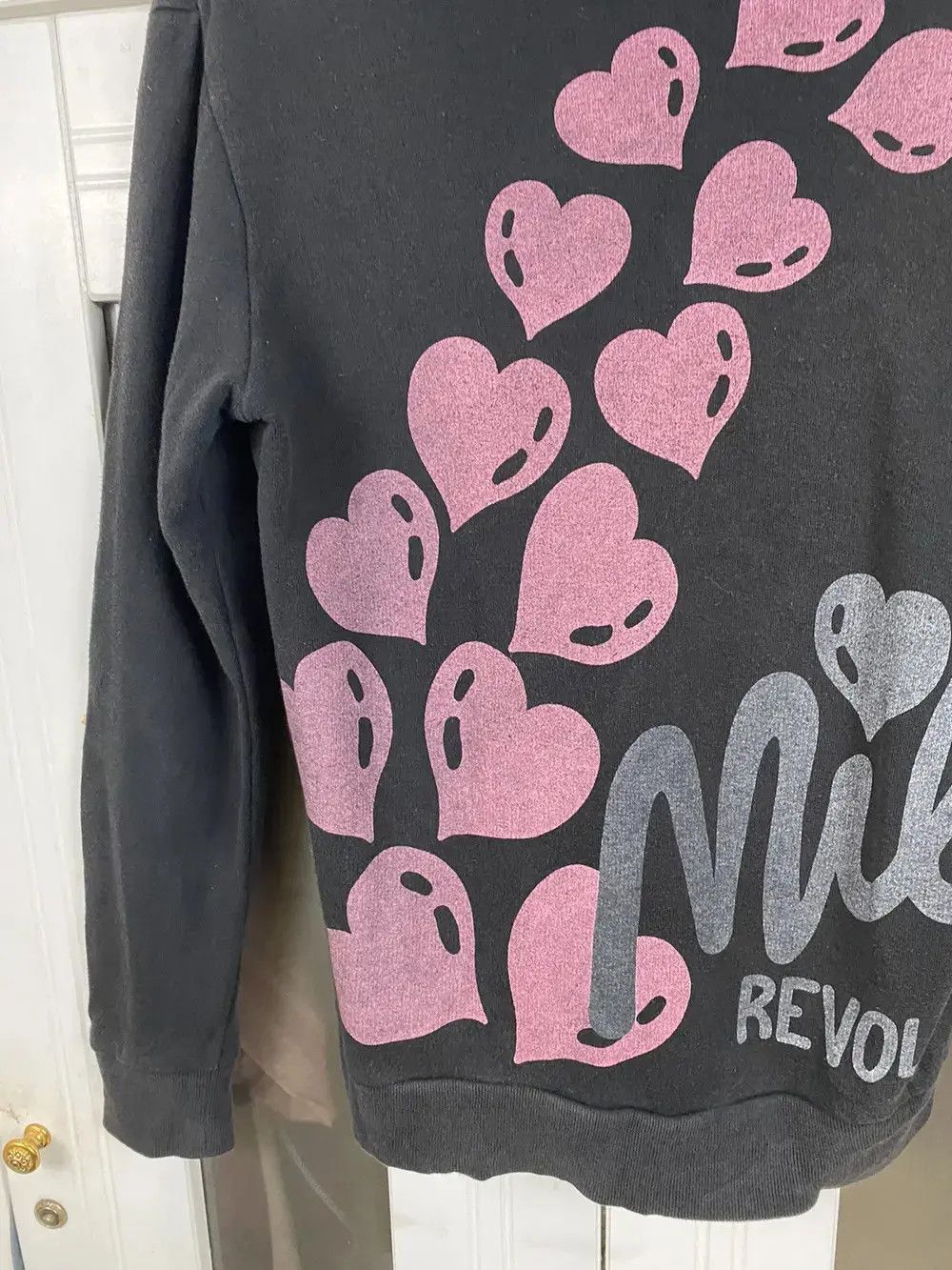 Angel Blue Vintage Love Revolution Hoodies Black Pullover Size US M / EU 48-50 / 2 - 10 Thumbnail
