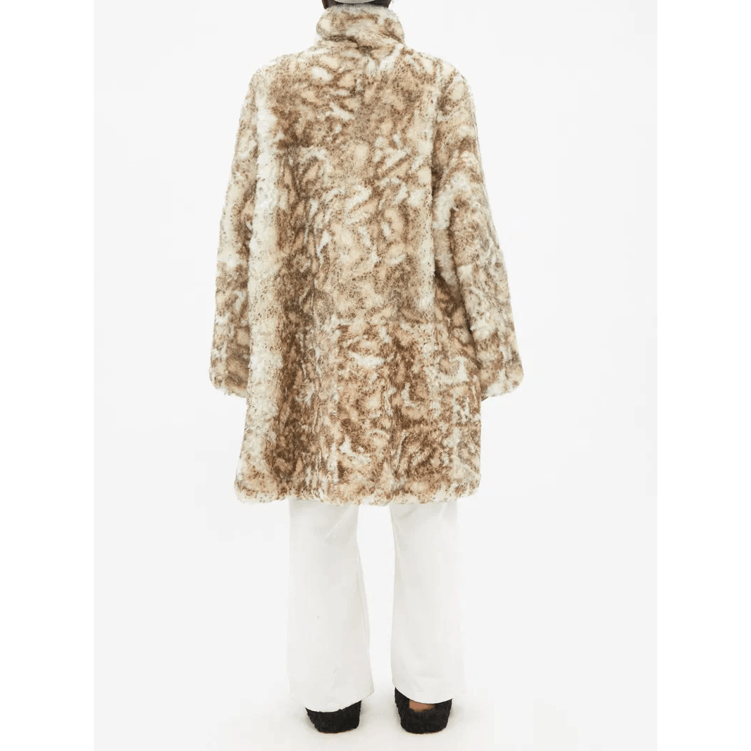 RAEY Raey Wildcat Print Shearling Lambskin Car Coat Size L / US 10 / IT 46 - 2 Thumbnail
