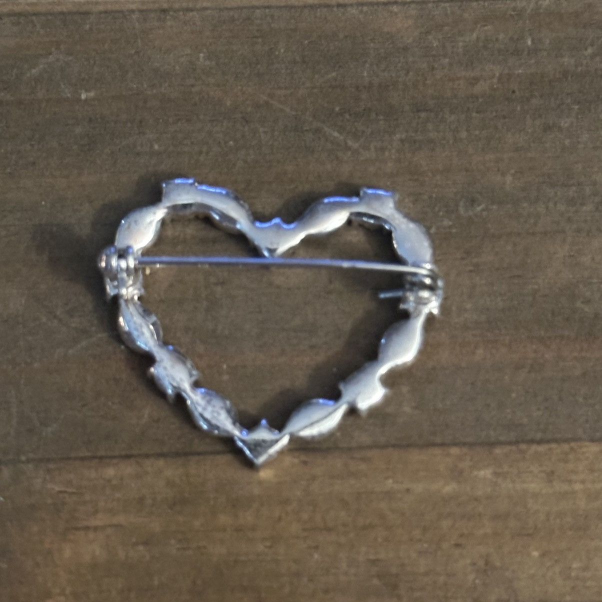 Vintage Vintage silver tone rhinestone heart brooch Size ONE SIZE - 3 Thumbnail