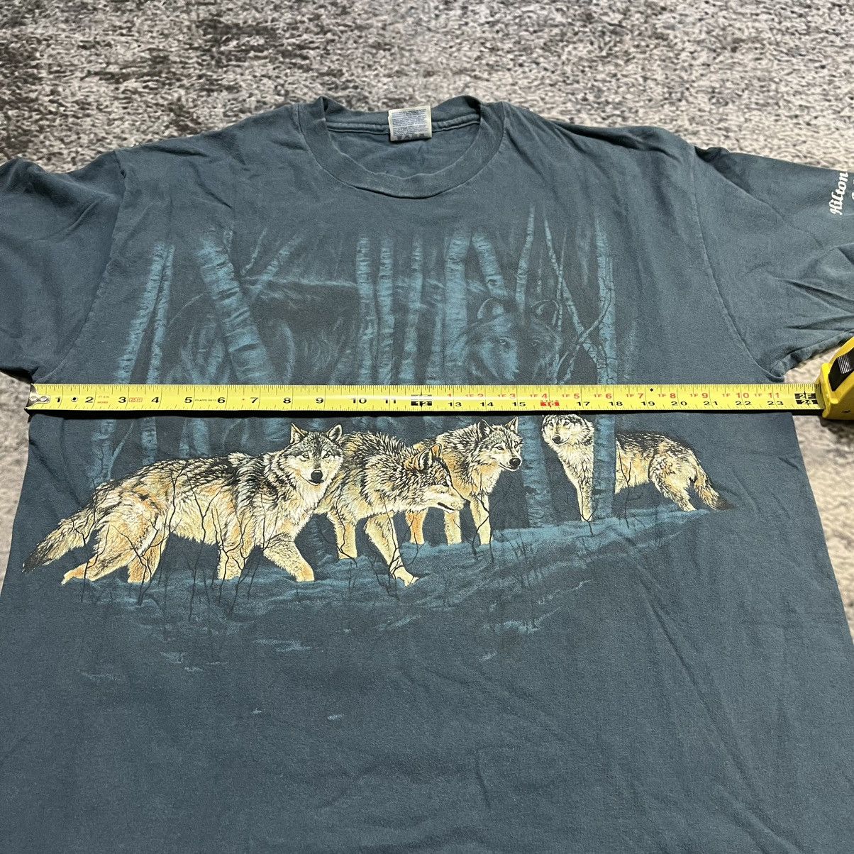 Vintage Vintage 90s Wolf Nature Animal Blue T Shirt Size XL Size US XL / EU 56 / 4 - 8 Thumbnail