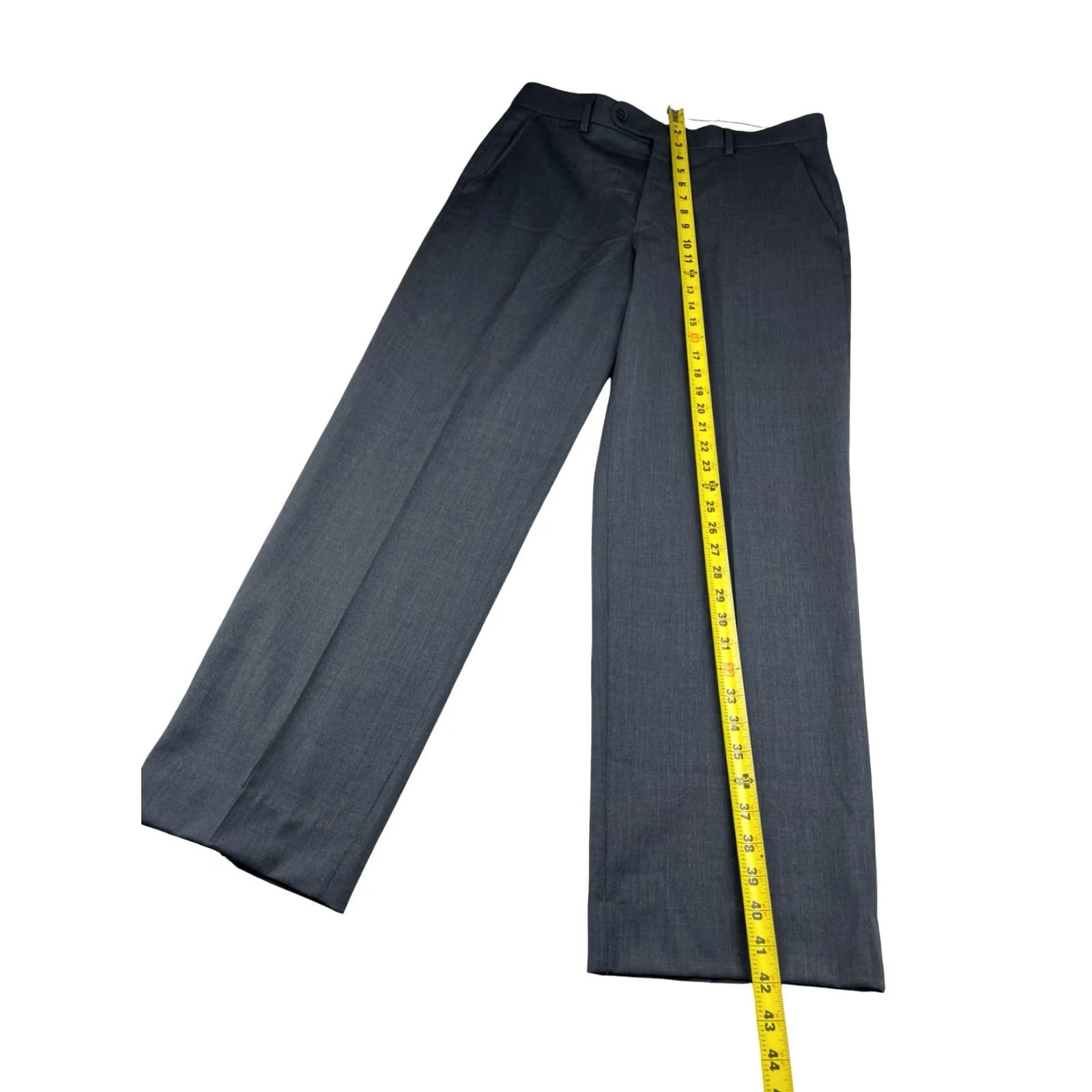 Neiman Marcus Neiman Marcus Men's Wool Dress Pants Gray 34x32 Flat Front Size US 34 / EU 50 - 6 Thumbnail