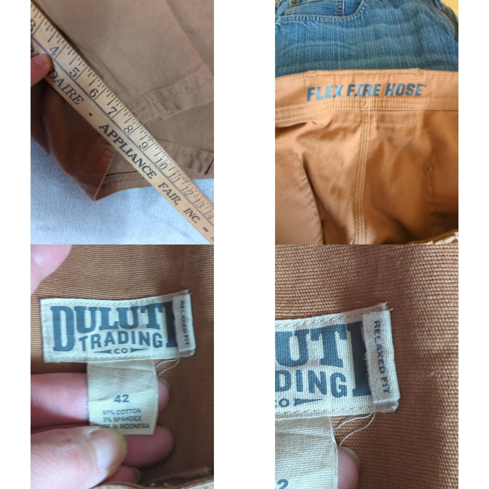 Vintage Duluth Flex Fire Hose Shorts Men’s 42 Relaxed Fit Khaki Brown Chino Canvas Zip Pockets Casual Workwear Summer Spring Fall Mens Size US 42 / EU 58 - 9 Thumbnail