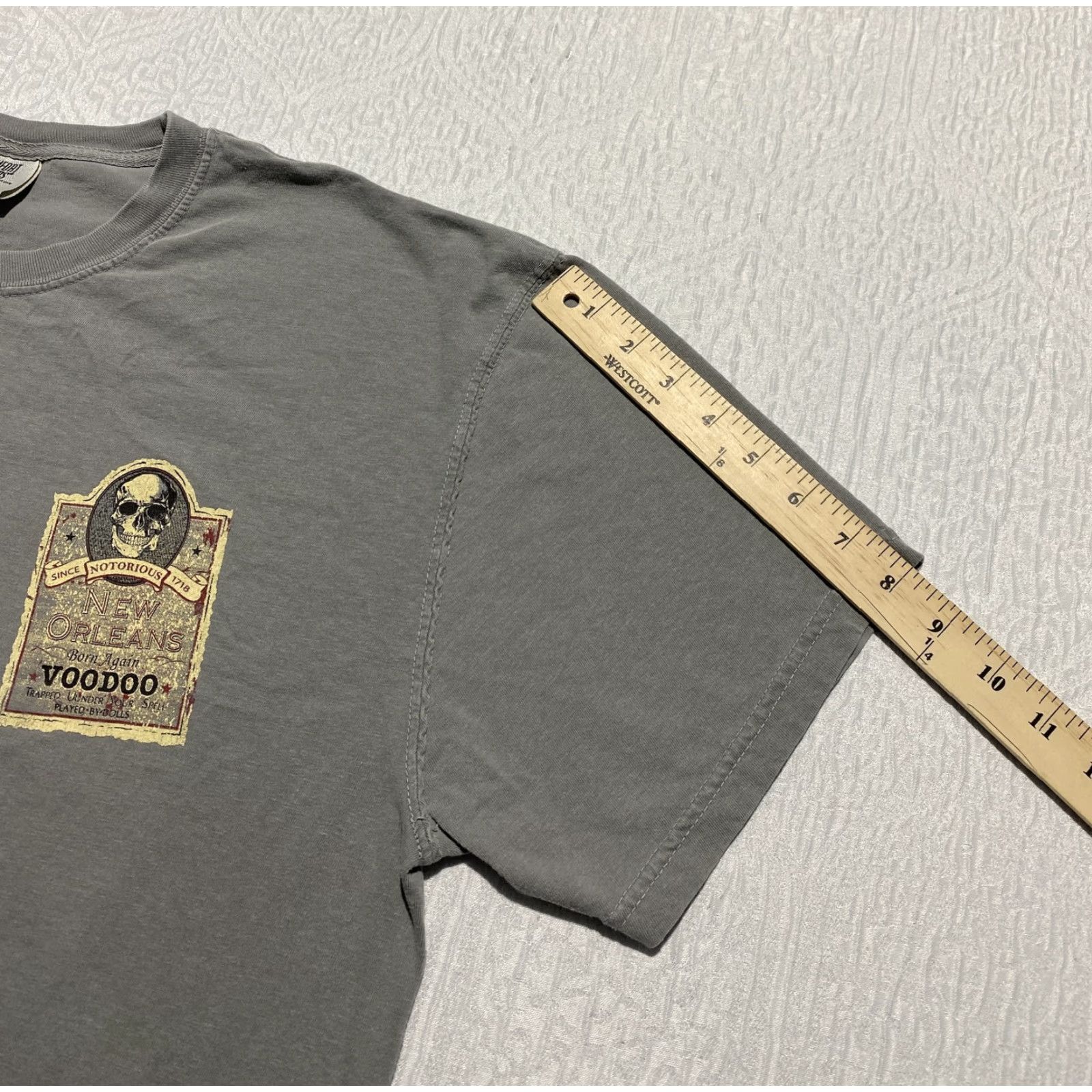 Comfort Colors Comfort Colors Shirt New Orleans Voodoo Skull Graphic Tee Cotton Gray XL Mens Size US XL / EU 56 / 4 - 7 Thumbnail